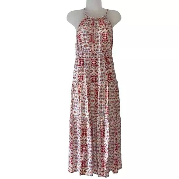 Nanette Lepore Clara Wildflower Floral  Halter Tiered Maxi Dress Halter 2 - Picture 2 of 9